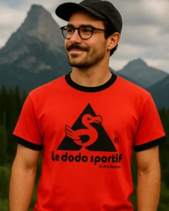 t-shirt homme rouge -dodo sportif