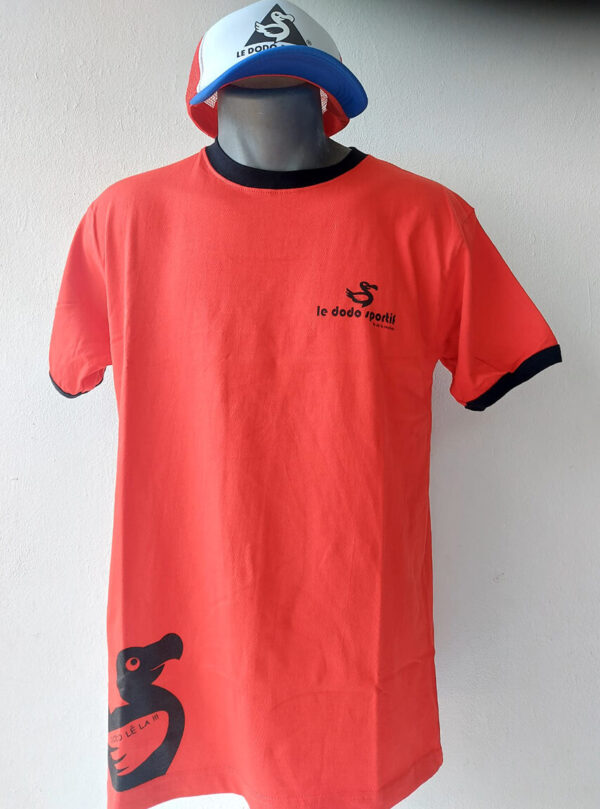 T-Shirt-homme-rouge-noir