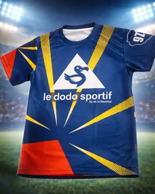 T shirt technique drapeau la reunion 100% polyester,